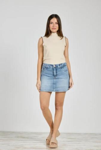 Short pollera Cenitho, elastizada. celeste