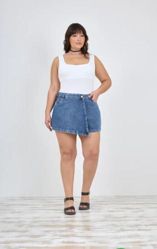 SHORT POLLERA STONE CON RUEDO RÍGIDO