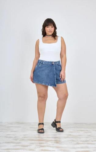 SHORT POLLERA STONE CON RUEDO RÍGIDO