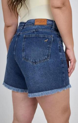 SHORT AZUL DEFLECADO RÍGIDO