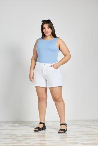  SHORT BLANCO DEFLECADO ELASTIZADO