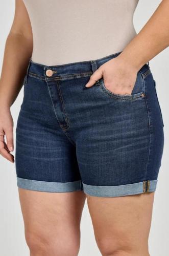 SHORT AZUL CLÁSICO CON DOBLES ELASTIZADO