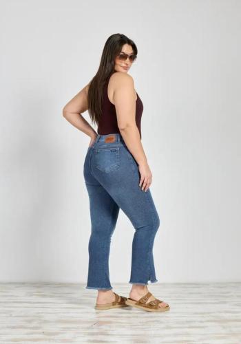 CROP SEMI OXFORD STONE CON TAJO EN BOTA ELASTIZADO