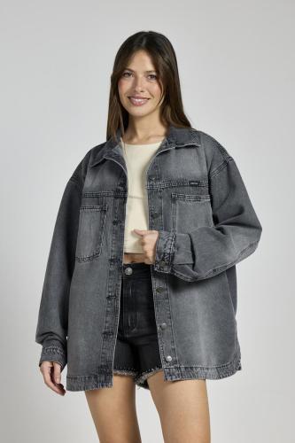 CAMISACO OVERSIZE GRIS RÍGIDO