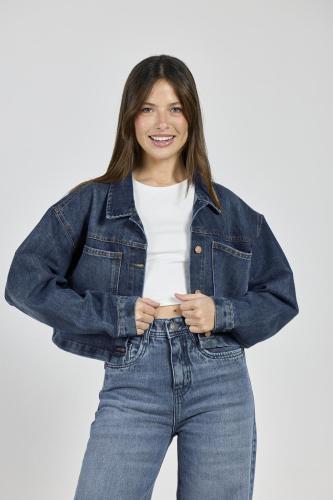  CAMPERA CROP AZUL RÍGIDO