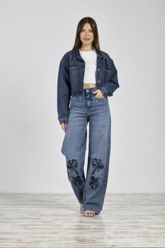  CAMPERA CROP AZUL RÍGIDO