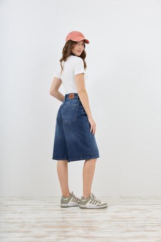BERMUDA MAXI BAGGY AZUL CLÁSICO RÍGIDO