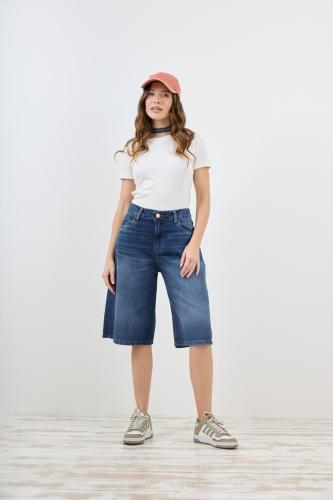BERMUDA MAXI BAGGY AZUL CLÁSICO RÍGIDO