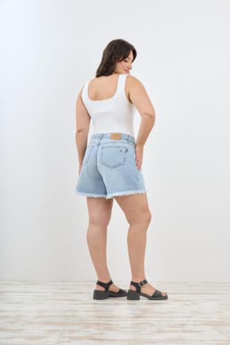  SHORT CELESTE DEFLECADO RÍGIDO