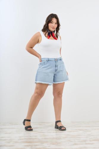  SHORT CELESTE DEFLECADO RÍGIDO