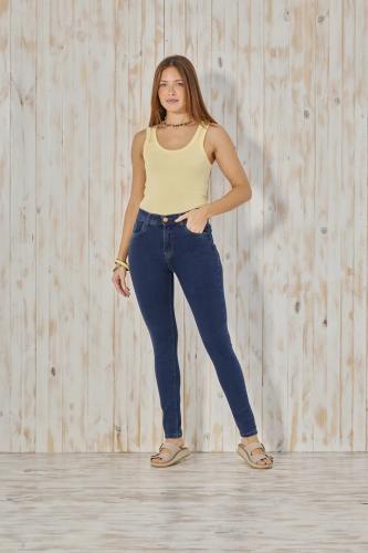 Cenitho azul hilo camel, elastizado