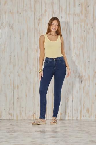 Cenitho azul hilo camel, elastizado