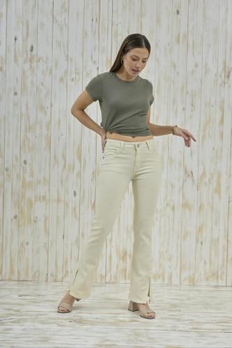  SEMI OXFORD MANTECA CON ABERTURA Y TACHA EN BOTA ELASTIZADO