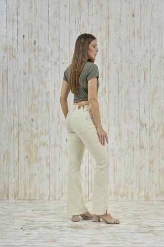  SEMI OXFORD MANTECA CON ABERTURA Y TACHA EN BOTA ELASTIZADO