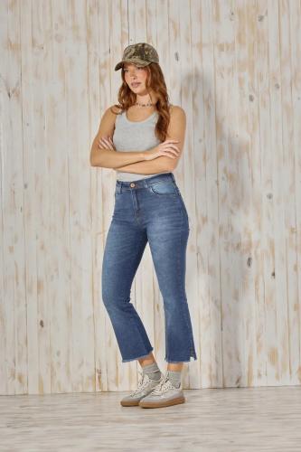 CROP SEMI OXFORD STONE CON TAJO EN BOTA