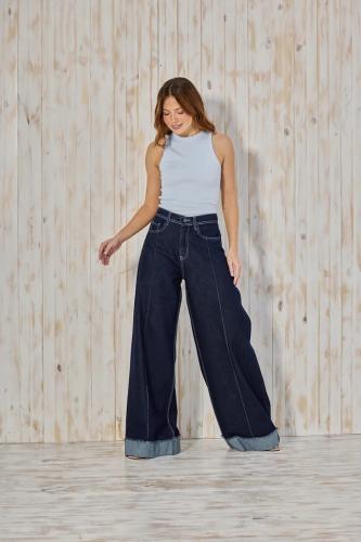 Cenitho maxi baggy azul c/alforza doblres. rigido