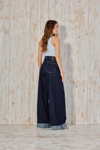 Cenitho maxi baggy azul c/alforza doblres. rigido