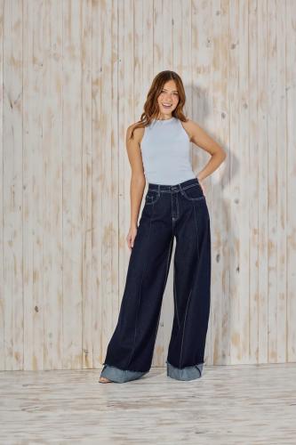 Cenitho maxi baggy azul c/alforza doblres. rigido