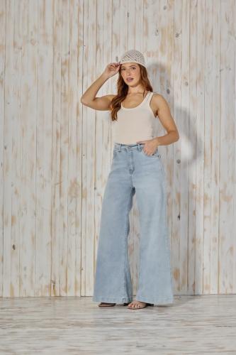 BAGGY CELESTE CLÁSICO ELASTIZADO