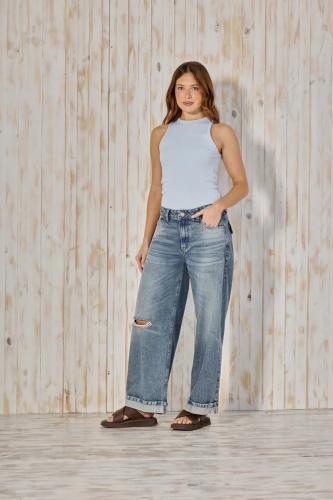 BAGGY STONE CINTURA REGULABLE CON ROTURA Y BOTA DOBLES RIGIDO