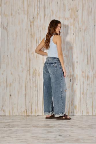BAGGY STONE CINTURA REGULABLE CON ROTURA Y BOTA DOBLES RIGIDO