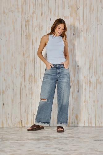 BAGGY STONE CINTURA REGULABLE CON ROTURA Y BOTA DOBLES RIGIDO