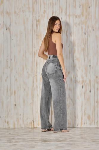 CENITHO WIDE LEG GRIS CON BRILLO RÍGIDO