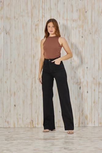 WIDE LEG NEGRO CLÁSICO elastizado