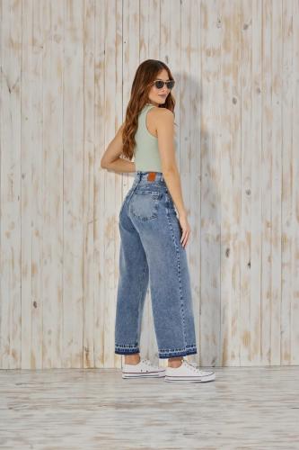 WIDE LEG CROP STONE BOTA DESCOCIDA RIGIDA
