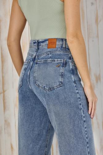 WIDE LEG CROP STONE BOTA DESCOCIDA RIGIDA