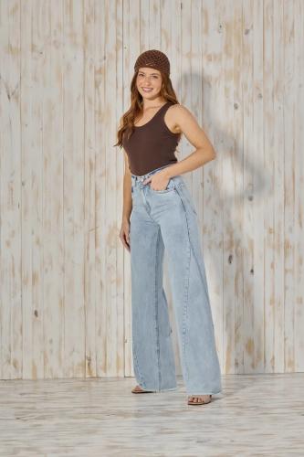 LIQUIDACION WIDE LEG CELESTE RIGIDO CENITHO