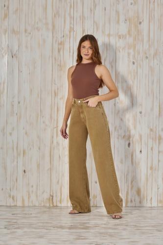 WIDE LEG CAMEL CLÁSICO RÍGIDO