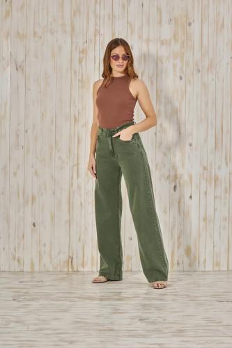 Wide leg clasico verde Cenitho