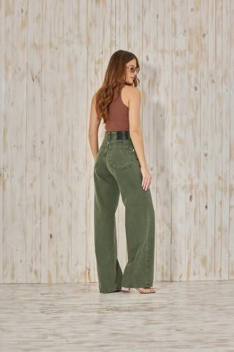 Wide leg clasico verde Cenitho