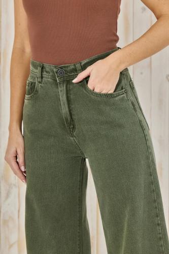 Wide leg clasico verde Cenitho