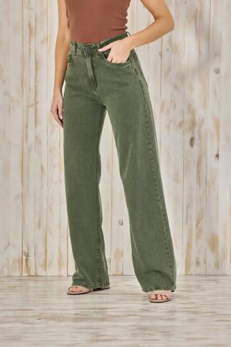 Wide leg clasico verde Cenitho