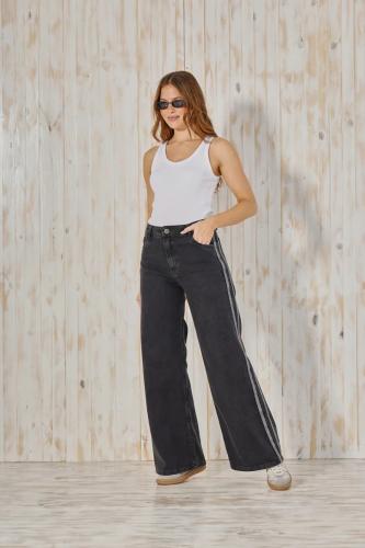WIDE LEG CON LINEAS NEGRO ELASTIZADO