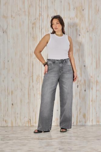 TM WIDE LEG GRIS CON STRASS RÍGIDO