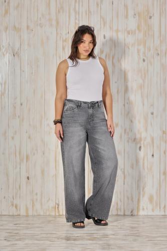 TM WIDE LEG GRIS CON STRASS RÍGIDO