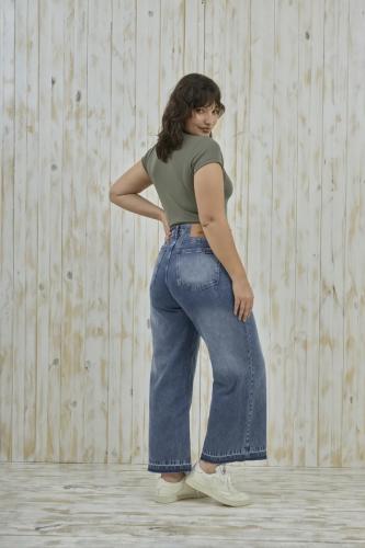 WIDE LEG CROP STONE BOTA DESCOCIDA RÍGIDO