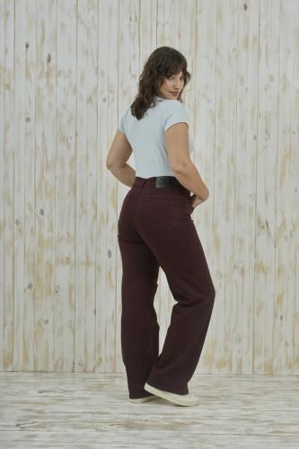 TM WIDE LEG CLÁSICO BORDÓ ELASTIZADO
