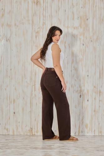 TM WIDE LEG CLÁSICO CHOCOLATE ELASTIZADO