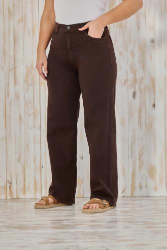 TM WIDE LEG CLÁSICO CHOCOLATE ELASTIZADO