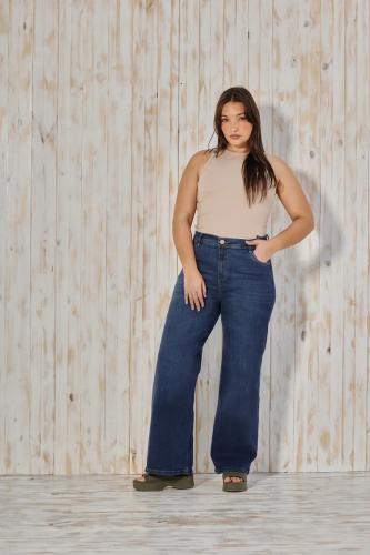 WIDE LEG AZUL CLASICO ELASTIZADO