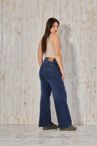WIDE LEG AZUL CLASICO ELASTIZADO
