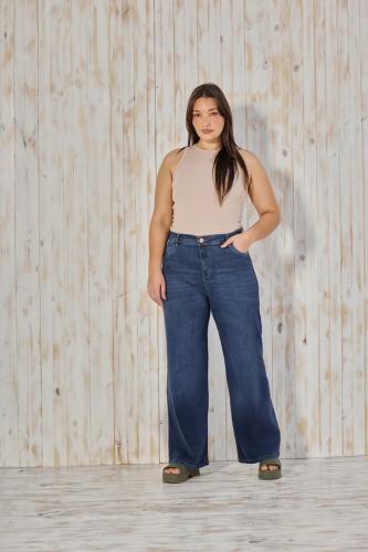 WIDE LEG AZUL CLASICO ELASTIZADO