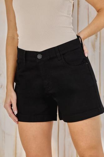 SHORT NEGRO CON DOBLES ELASTIZADO