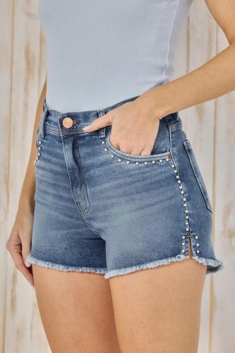 Short Cenitho azul, tacha lateral. elastizado