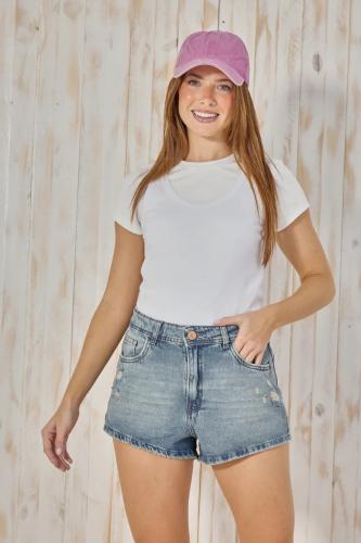 SHORT MATIZADO CON MICRO ROTURA RÍGIDO