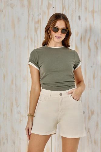 SHORT BAGGY CREMA ELASTIZADO